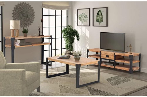 3pcs set of living room furniture, solid acacia wood 274708 - Furniture - Main image