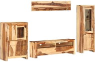 4-piece Living Room Wall Unit, Solid Sheesham Wood 286380 - Living Room Wall Unit