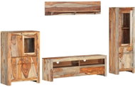4-piece Living Room Wall Unit, Solid Sheesham Wood 286381 - Living Room Wall Unit