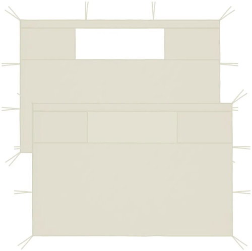 Side walls for party tent with windows 2 pcs cream 3070425 - Tent Wall - Main image