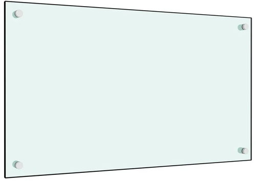 Kitchen panel white 90×40 cm tempered glass - Kitchen Backsplash - Main image