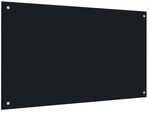 Kitchen panel black 100×60 cm tempered glass - Kitchen Backsplash - Main image