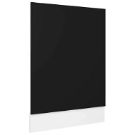 Dishwasher panel black 45×3×67 cm chipboard 802555 - Dishwasher Panel