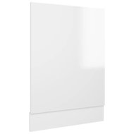 Dishwasher panel white high gloss 45×3×67 cm chipboard 802559 - Dishwasher Panel