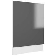 Dishwasher panel grey high gloss 45×3×67 cm chipboard 802561 - Dishwasher Panel