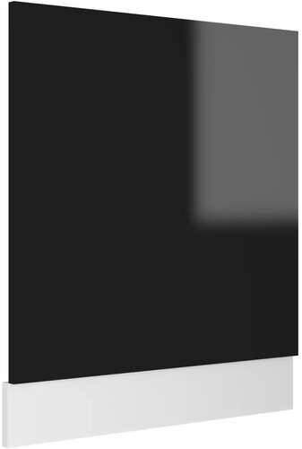 Dishwasher panel black high gloss 59,5×3×67 cm chipboard 802568 - Dishwasher Panel - Main image
