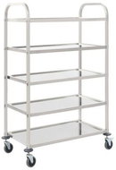 5 tier kitchen trolley 107×55×147 cm stainless steel - Food Serving Trolley