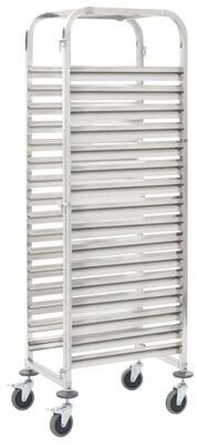 Kitchen trolley for 16 trays 38×55×163 cm stainless steel - Food Serving Trolley - Main image