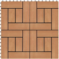 Terrace tiles made of wood plastic 11 pcs 30x30 cm 1 m2 shade teak 45027 - WPC Tiles