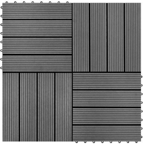 22 pcs Terrace tiles 30×30 cm 2 m2 WPC grey 277797 - WPC Tiles - Main image