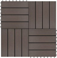 22 pcs terrace tiles 30×30 cm 2 m2 WPC dark brown 277802 - WPC Tiles