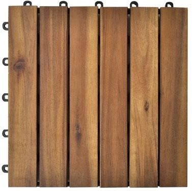 30 pcs acacia terrace tiles 30×30 cm vertical pattern 271791 - WPC Tiles - Main image