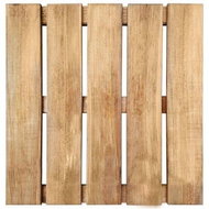 12 pcs Terrace tiles 50×50 cm wood brown 276434 - WPC Tiles