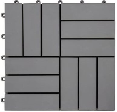 Terrace tiles 30 pcs grey 30×30 cm solid acacia wood 3054433 - WPC Tiles - Main image