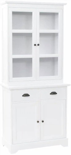 Sideboard with 4 doors made of MDF and pine wood 80×40×180 cm 245755 - Sideboard - Main image