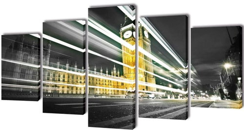 Set of paintings, print on canvas, London Big Ben, 100×50 cm 241544 - Painting - Main image