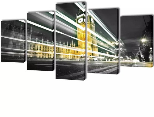 Set of paintings, print on canvas, London Big Ben, 200×100 cm 241545 - Painting - Main image
