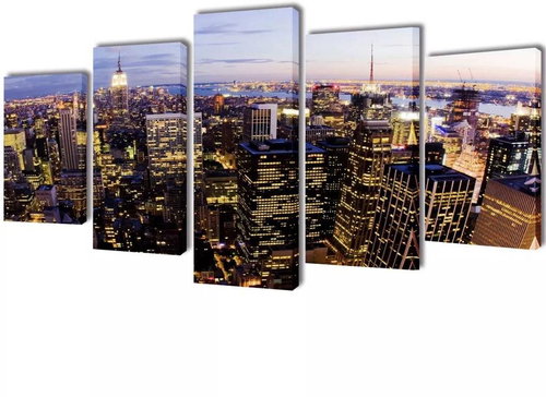 Set of paintings, print on canvas, New York skyline, 100×50 cm 241546 - Painting - Main image