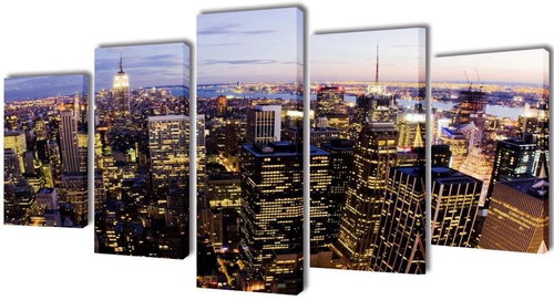 Set of paintings, print on canvas, New York skyline, 200×100 cm 241547 - Painting - Main image