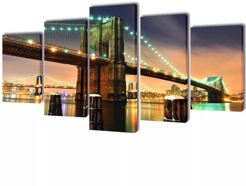 Set of paintings, print on canvas, Brooklyn Bridge,100×50 cm 241552 - Painting - Main image