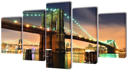 Set of paintings, print on canvas, Brooklyn Bridge, 200×100 cm 241553 - Painting - Main image