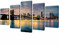 Set of paintings, print on canvas, Brooklyn bridge with river, 200×100 cm 241555 - Painting