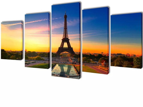 Set of paintings, print on canvas, Eiffel Tower, 200×100 cm 241559 - Painting - Main image