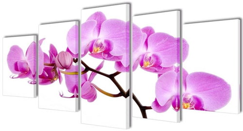 Set of paintings, print on canvas, orchid, 200×100 cm 241571 - Painting - Main image