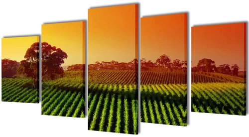Set of paintings, print on canvas, field, 100×50 cm 241580 - Painting - Main image