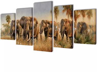 Set of paintings, print on canvas, elephant, 200×100 cm 241584 - Painting