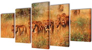 Set of paintings, print on canvas, lion, 200×100 cm 241587 - Painting