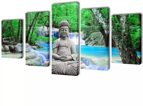 Set of paintings, print on canvas, Buddha, 200×100 cm 241589 - Painting - Main image