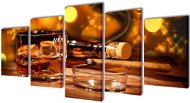 Sada obrazů, tisk na plátně, motiv whisky a doutník, 200×100 cm 241595 - Obraz