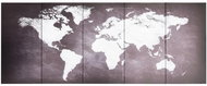 Set of wall paintings on canvas World map grey 200×80 cm 289247 - Painting