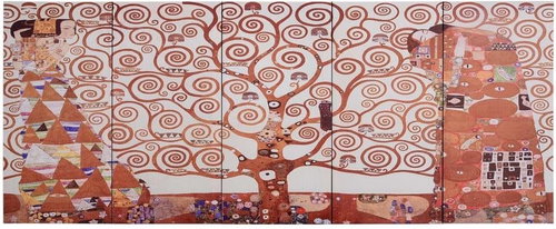Set of wall paintings on canvas Tree yellow 150×60 cm 289258 - Painting - Main image