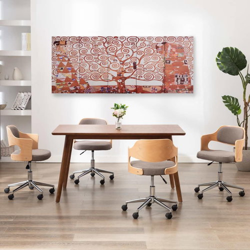 Set of wall paintings on canvas Tree yellow 200×80 cm 289259 - Painting - Main image