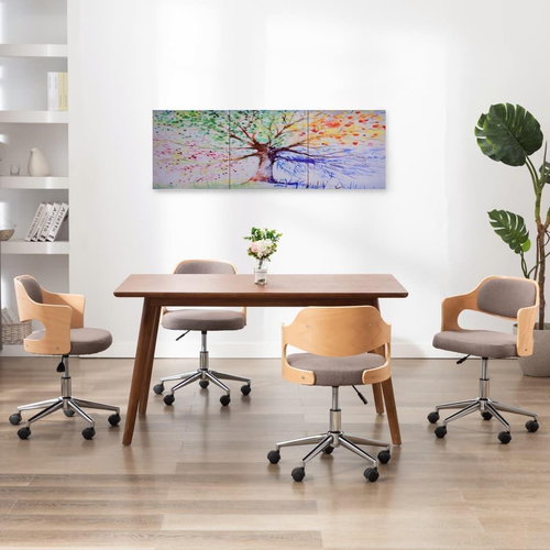 Set of wall paintings on canvas Rain tree colourful 120x40cm 289263 - Painting - Main image