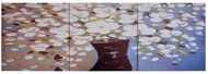 Set of wall paintings on canvas Flowers in a vase 120×40 cm 289266 - Painting