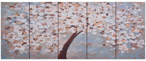 Set of wall paintings on canvas Flowering tree 200×80 cm 289271 - Painting - Main image