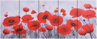 Set of wall paintings on canvas Flowers colourful 200×80 cm 289283 - Painting
