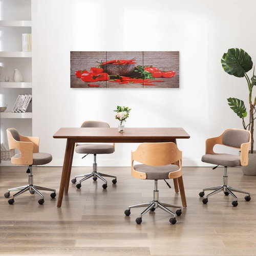 Set of wall paintings on canvas Paprika colour 120×40 cm 289284 - Painting - Main image