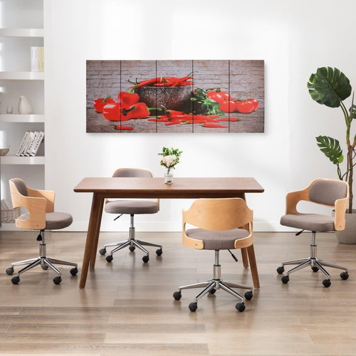 Set of wall paintings on canvas Paprika colourful 200×80 cm 289286 - Painting - Main image
