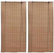 Blackout bamboo roller blinds 2 pcs 100×160 cm brown 3057519 - Roller Blind