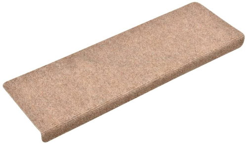 Stair treads 15 pcs needle punched 65 × 25 cm brown - Stair Treads - Main image