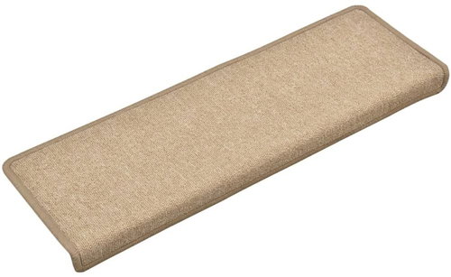 Carpet stair treads 15 pcs 65 × 25 cm taupe - Stair Treads - Main image