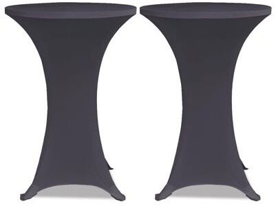 Stretchable table cover 2 pcs 60 cm anthracite - Table Cover - Main image