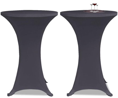Stretchable table cover 2 pcs 70 cm anthracite - Table Cover - Main image