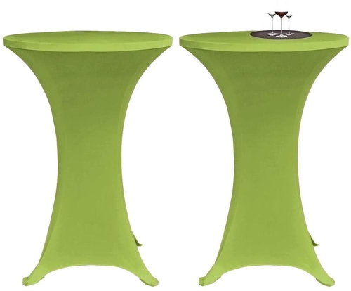 Stretchable table cover 2 pcs 70 cm green - Table Cover - Main image