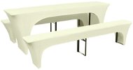 Three stretch beer table/bench covers, cream - Table Cover
