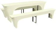 Three stretch beer table/bench covers, cream - Table Cover
